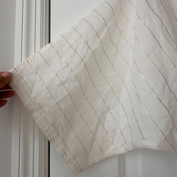 Onia Alessandra Plunging Striped Swim Coverup Dress White Mini Batwing Size S/P - Picture 2 of 7